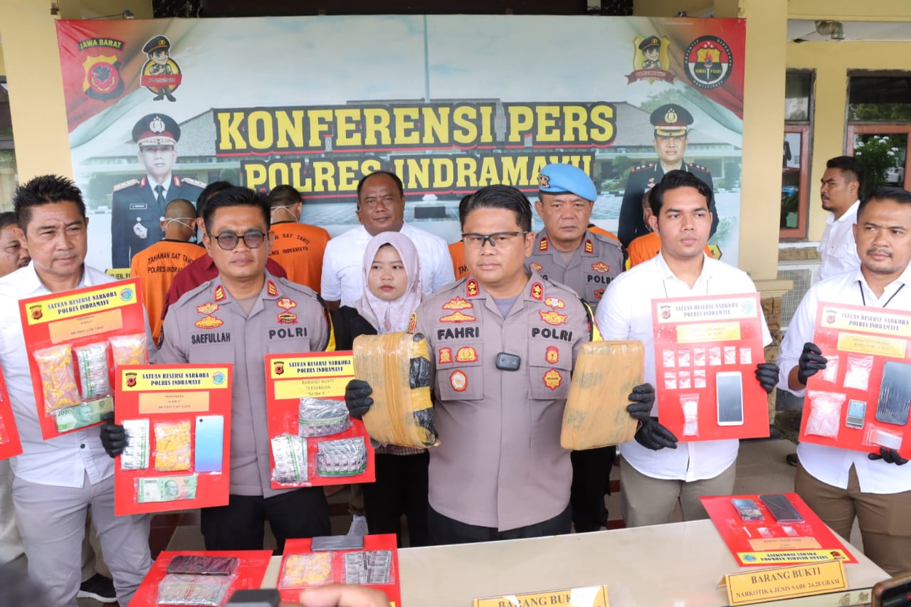 Pers rilis pengungkapan kasus Narkoba di Mapolres Indramayu