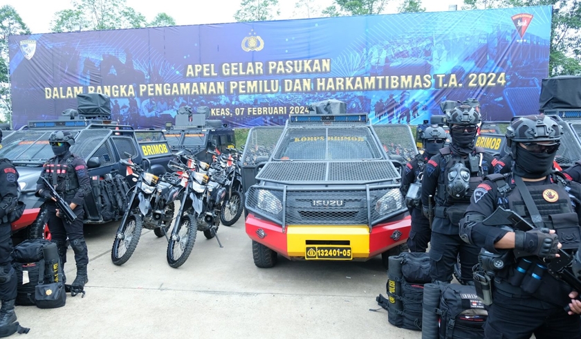 25.000 personel Brimob yang tergabung Operasi Mantap Brata untuk mengamankan Pemilu 2024