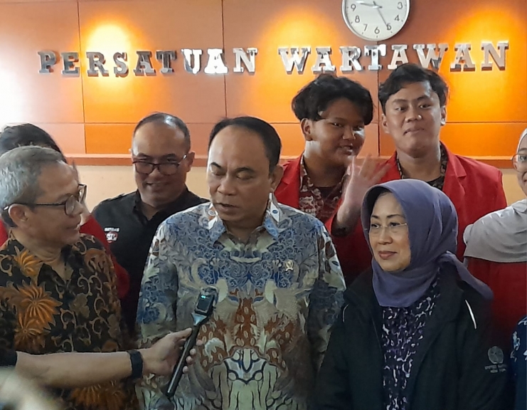 Menkominfo Budi Arie Setiadi saat berkunjung ke PWI Pusat