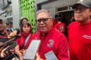 Foto : Hasto Kristiyanto dan Ono Surono usai menghadiri acara Hari Lansia Sedunia di Kota Bekasi.